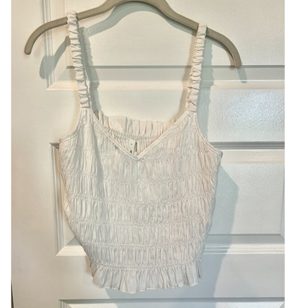 Glam White Ruched Camisole